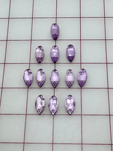 Rhinestones - 9x18mm Czech Bright-Cut Tanzanite Navette Sew-On